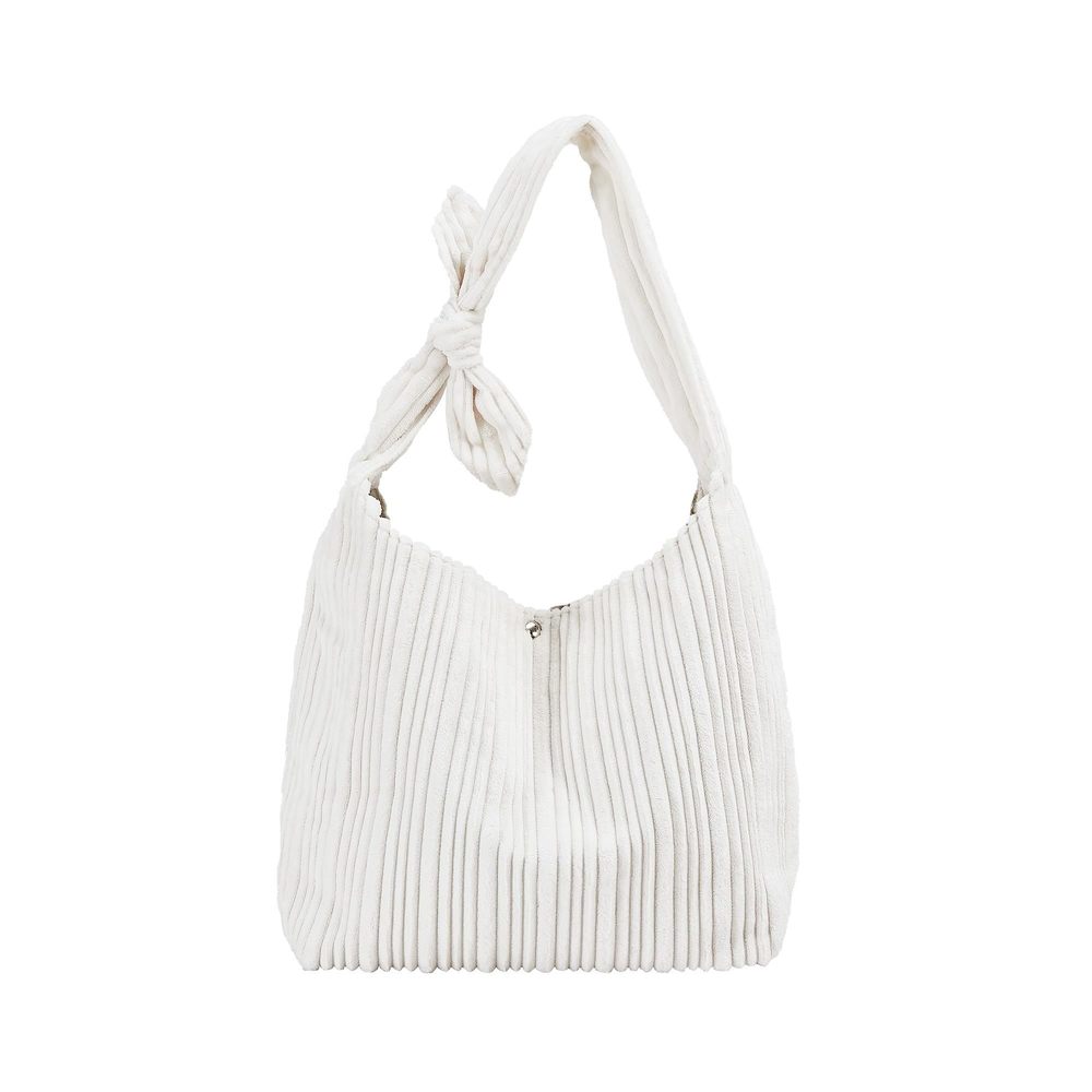 Velvet Plushed Hobo Bag White Fluffy Large Shoulder Bag With -_-